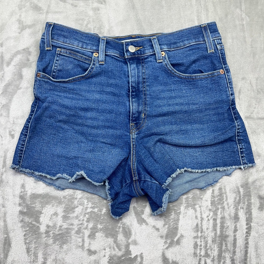 Levi Strauss High-Rise Denim Shorts Heritage Cutoff Jean Shorts Size 12 Fits 31"